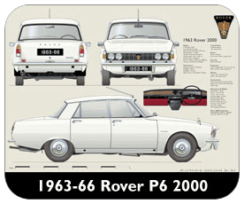 Rover P6 2000 1963-66 Place Mat, Small
